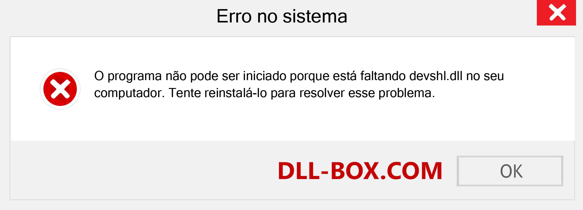 Arquivo devshl.dll ausente ?. Download para Windows 7, 8, 10 - Correção de erro ausente devshl dll no Windows, fotos, imagens